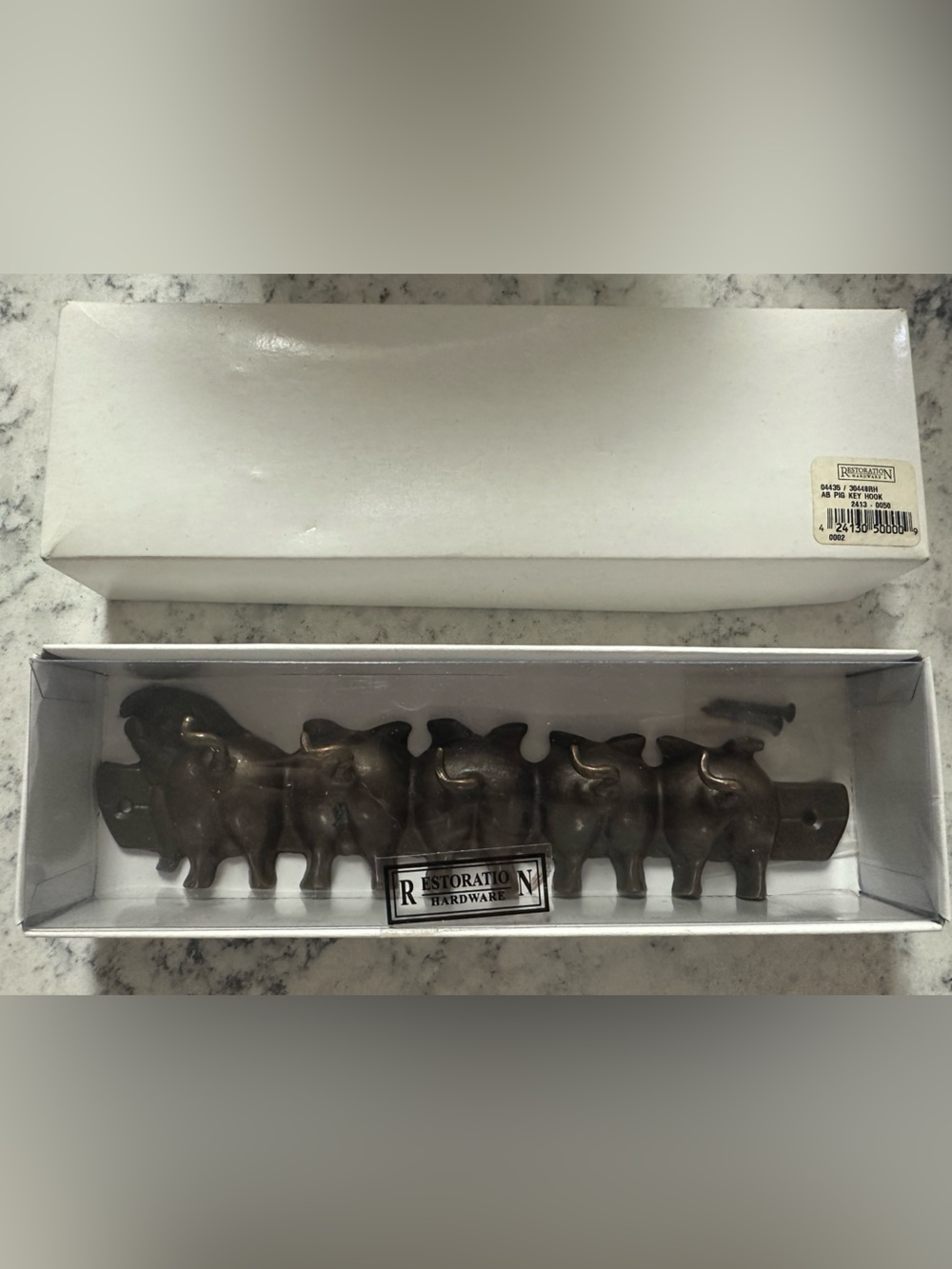 Restoration Hardware Bronze Pig Bottoms Key Hook